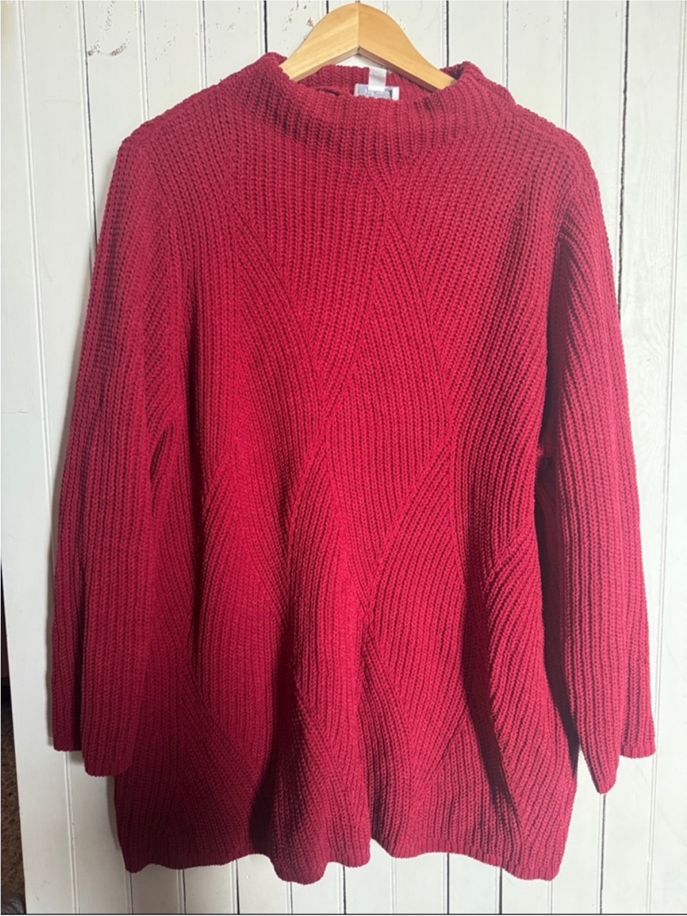 J. Jill Chenille Faux Turtleneck Sweater Red Size 2X